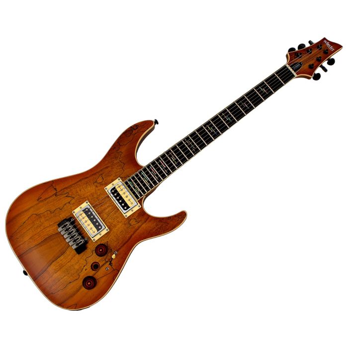 Schecter C-1 Exotic Spalted Maple guitar in Satin Natural Vintage Burst B-Stock 0498 sku number SCHECTER3338-B0498
