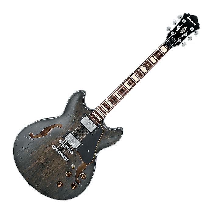 Ibanez Artcore Vintage ASV10A Semi-Hollow Electric Guitar in Transparent Black Low Gloss sku number ASV10ATKL