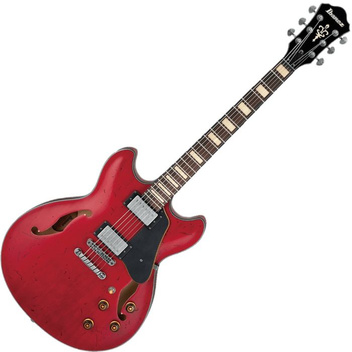 Ibanez Artcore Vintage ASV10A Semi-Hollow Electric Guitar in Transparent Cherry Red Low Gloss sku number ASV10ATRL