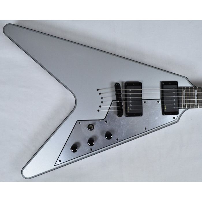 Schecter V-1 Platinum Electric Guitar Satin Silver