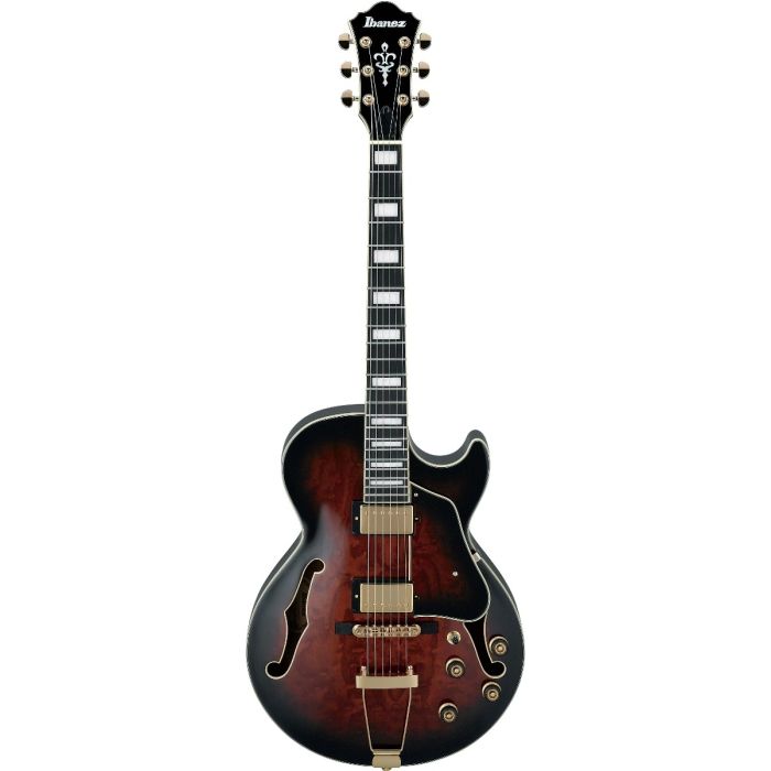 Ibanez AG Artcore Expressionist Dark Brown Sunburst AG95QA DBS Hollow Body Electric Guitar sku number AG95QADBS