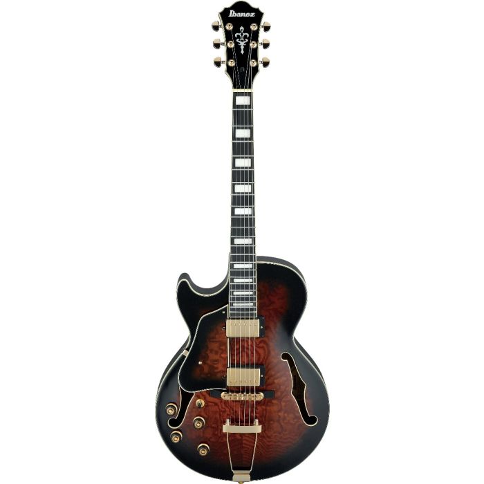 Ibanez AG Artcore Expressionist Left Handed Dark Brown Sunburst AG95QAL DBS Hollow Body Electric Guitar sku number AG95QALDBS