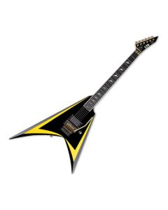 ESP LTD Alexi Arrowhead SE Electric Guitar in Black with Yellow Pinstripe sku number LALEXIARROWHEADSE