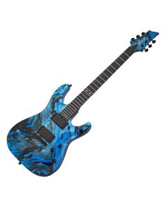 Schecter C-1 Hydro-dip guitar in Midnight Tide sku number SCHECTER4191