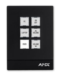 AMX MKP-106L-BL Massio Keypad 6-button landscape BLACK sku number FG5793-06L-BL