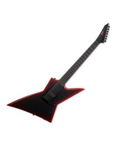 ESP LTD EXL-7B Black Metal 7-String Baritone Guitar in Black Red Burst Satin sku number LEXL7BBKMBLKREDBS