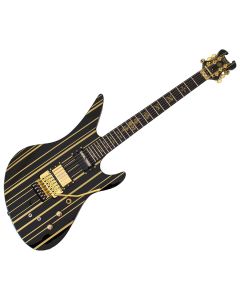 Schecter Synyster Custom-S guitar in Gloss Black with Gold Pinstripes B-Stock 0160 sku number SCHECTER1742-B0160