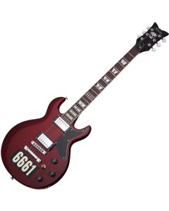 Schecter Zacky Vengeance Custom Reissue guitar in See Thru Cherry with 6661 Graphic sku number SCHECTER26