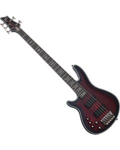 Schecter Hellraiser Extreme-5 LH bass in Crimson Red Burst Satin sku number SCHECTER1921