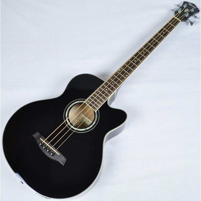 Ibanez AEB10E-BK Artwood Series Acoustic Electric Bass in Black High Gloss  Finish
