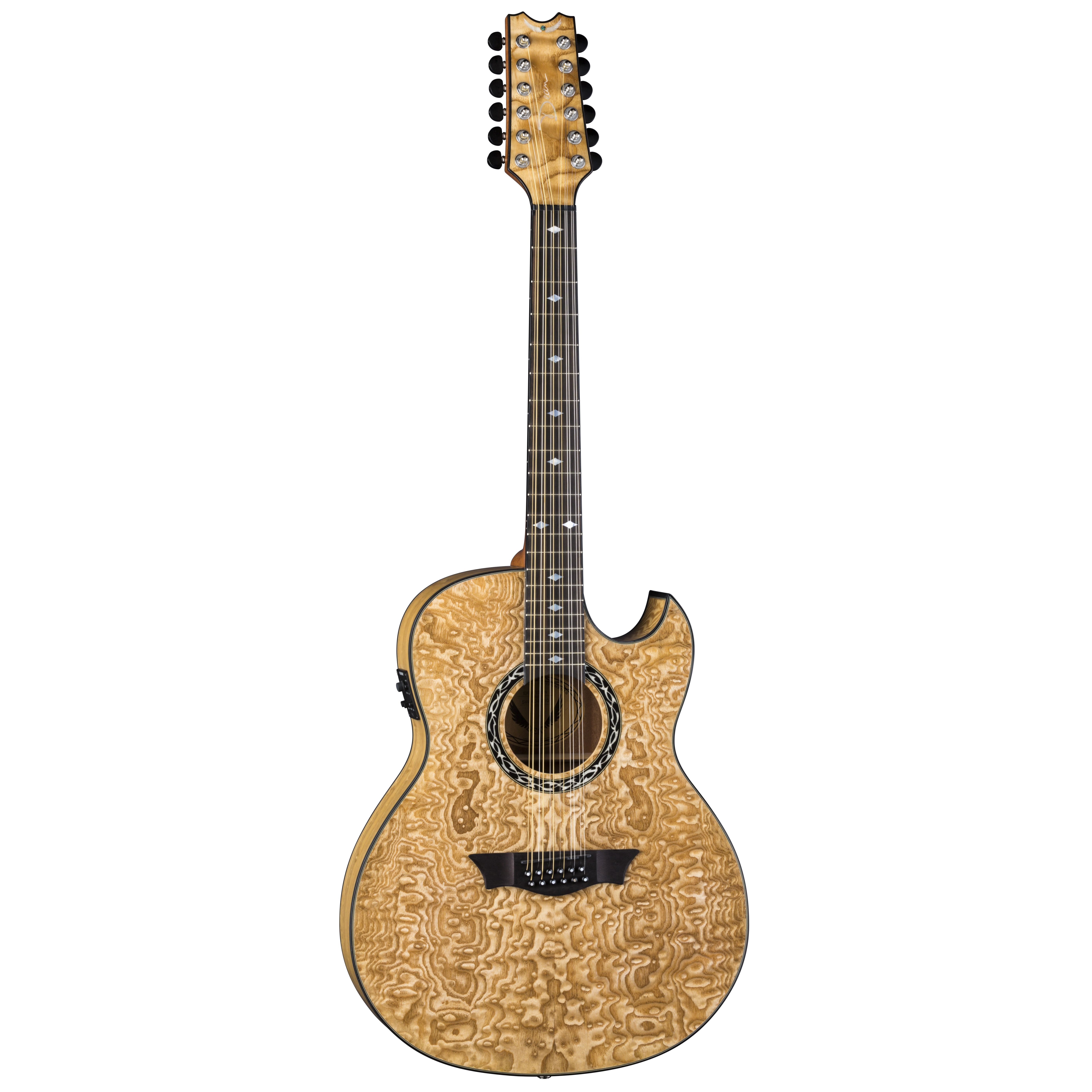 Dean Exhibition Quilt Ash Acoustic Electric 12 String Guitar GN EXQA12 GN