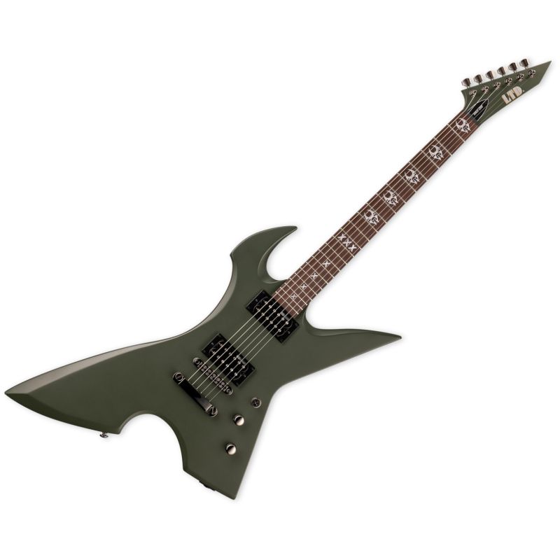 ESP LTD MAX-200-RPR Max Cavalera Guitar Military Green Satin - LMAX200