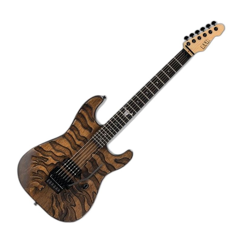 ESP LTD George Lynch Burnt Tiger Signature Electric Guitar in Burnt Sa