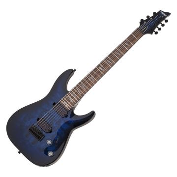 Schecter Omen Elite-7 Electric Guitar See-Thru Blue Burst sku number SCHECTER2458