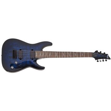 Schecter Omen Elite-7 Electric Guitar See-Thru Blue Burst sku number SCHECTER2458