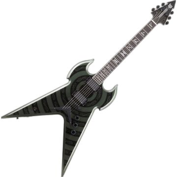 Schecter Warhammer NT Norse Dragon Bullseye guitar in metallic green sku number SCHECTER4581