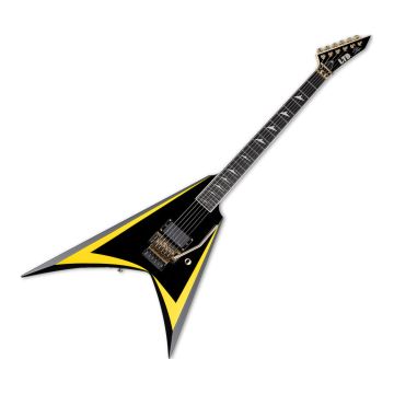 ESP LTD Alexi Arrowhead SE Electric Guitar in Black with Yellow Pinstripe sku number LALEXIARROWHEADSE