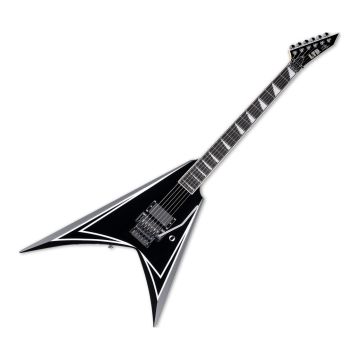 ESP LTD Alexi Sawtooth SE Electric Guitar in Black with White Pinstripe sku number LALEXISAWTOOTHSE