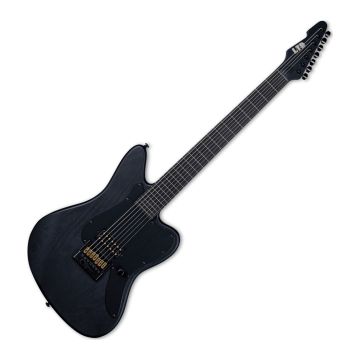 ESP LTD AW-XJ7 Baritone EverTune Electric Guitar in Black Open Grain Satin sku number LAWXJ7BETOGBLKS