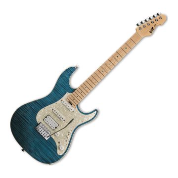 ESP Snapper CTM Electric Guitar in Marine Blue sku number ESNAPCTMMFMMARBL