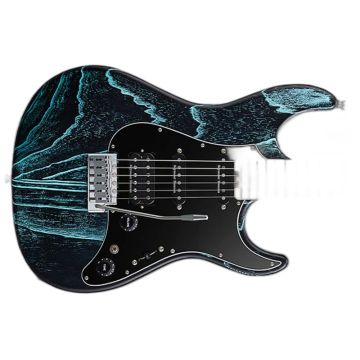ESP SNAPPER/CTM/M/FM/SEE THRU BLACK guitar in Ctm Drift Wood Black W/blue Filler sku number ESNAPCTMMFMSTBLK