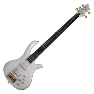 Schecter FreeZesicle Riot-5 bass in Metallic White sku number SCHECTER2302