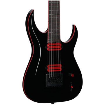 Schecter Sunset-7 ET Red Dawn guitar in Sunset 7 Et Red Dawn Baritone , 7-string, Gloss Black sku number SCHECTER3893