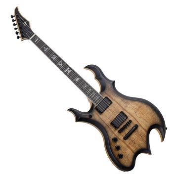 Schecter Wrathmaker LH guitar in Spalted Maple with Black Burst sku number SCHECTER4590