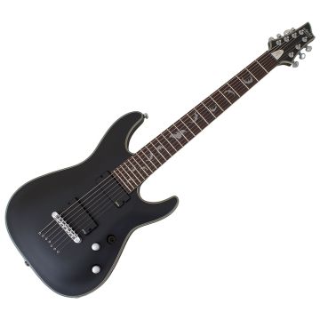 Schecter Damien Platinum-7 guitar in Satin Black B-Stock 0334 sku number SCHECTER1185-B0334
