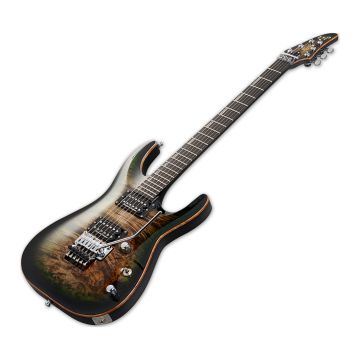 ESP Horizon FR CTM Burled Maple Electric Guitar in See Thru Black Burst sku number EHORCTMFRBMSTBLKB