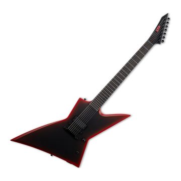 ESP LTD EXL-7B Black Metal 7-String Baritone Guitar in Black Red Burst Satin sku number LEXL7BBKMBLKREDBS