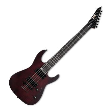 ESP LTD M-207B DX 7-String Baritone Electric Guitar in Crimson Satin sku number LM207BDXCRMS
