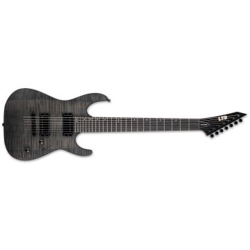 ESP LTD M-207B DX 7-String Baritone Electric Guitar in See Thru Black Satin sku number LM207BDXSTBLKS