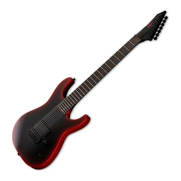 ESP LTD M-7HT Baritone Black Metal 7-String Guitar in Black Red Burst Satin sku number LM7BHTBKMBLKREDBS