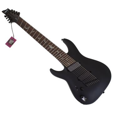 Schecter Damien-8 Multiscale LH guitar in Satin Black B-Stock 1288 sku number SCHECTER2479-B1288