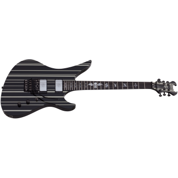 Schecter Signature Synyster Custom Electric Guitar Gloss Black w/ Silver Pin Stripes sku number SCHECTER1740