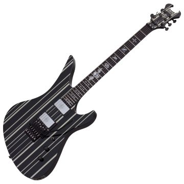 Schecter Signature Synyster Custom Electric Guitar Gloss Black w/ Silver Pin Stripes sku number SCHECTER1740