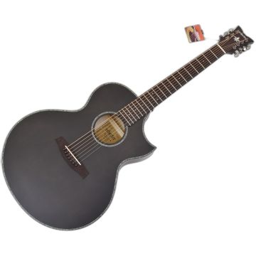 Schecter Orleans Stage-7 String Acoustic Guitar in See Thru Black Satin sku number SCHECTER3709