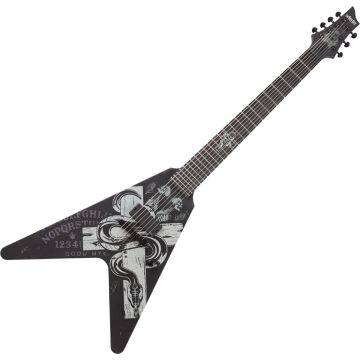 Schecter V-7 Chris Howorth Snake Cross Electric Guitar in Satin Black sku number SCHECTER334