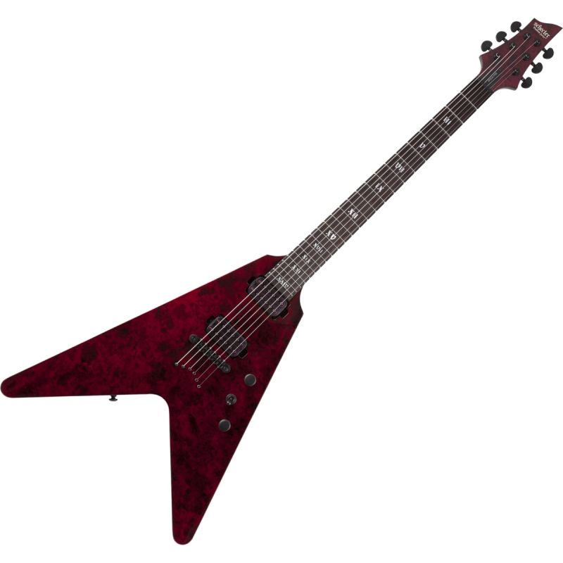 特価商品  Schecter V-1 Apocalypse Electric Guitar in Red Reign ベース