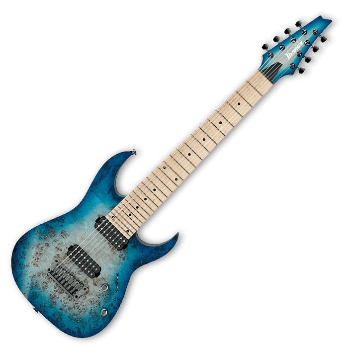 Ibanez RG Prestige RG852MPB 8 String Electric Guitar in Ghost Fleet Blue  Burst