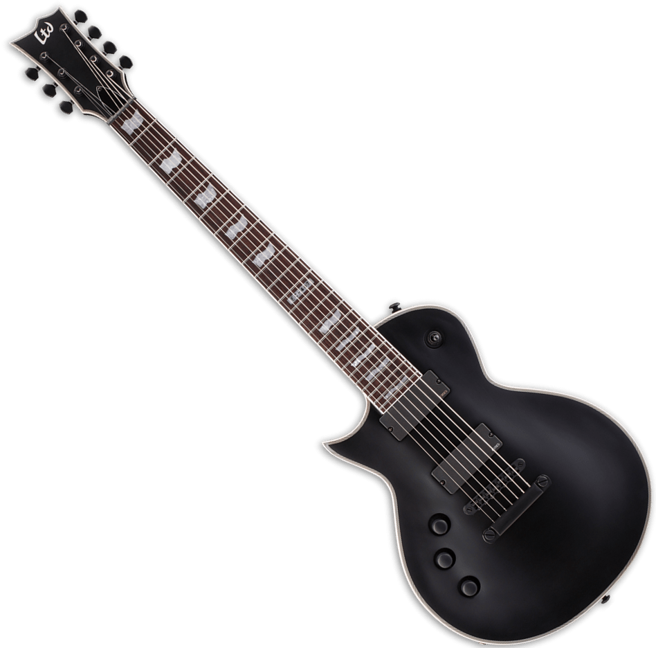 ESP LTD EC-407 7 Strings Left Handed Electric Guitar in Black Satin