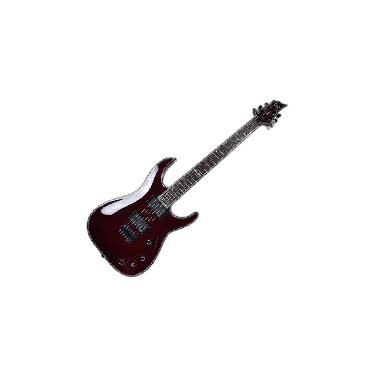 ESP LTD Deluxe H-1000 QM Electric Guitar in See Thru Black Cherry