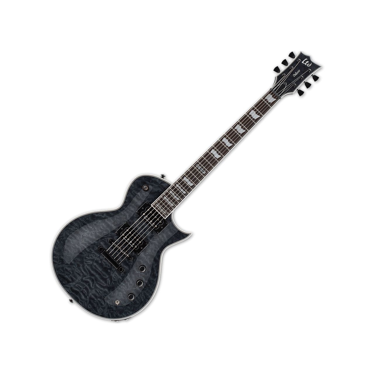 ESP LTD EC-1000 Piezo Quilted Maple Electric Guitar See Thru Black