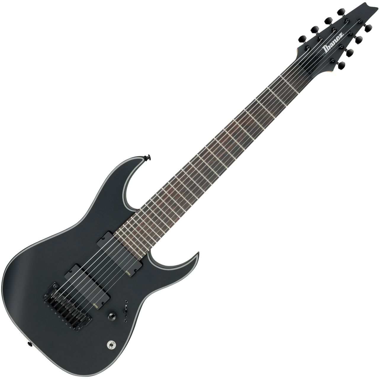 8弦 Ibanez RGIR38BFE strandberg PUに変更 Ibanez RG Iron Label RGIR38BFE 8 String Electric Guitar Black Flat