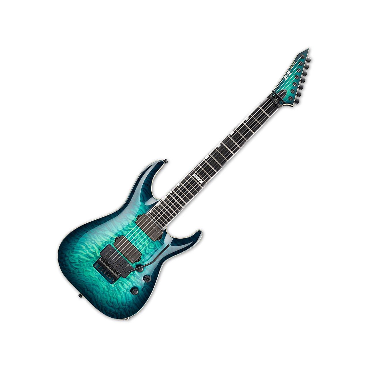 ESP E-II Horizon FR-7 Electric Guitar Black Turqoise Burst