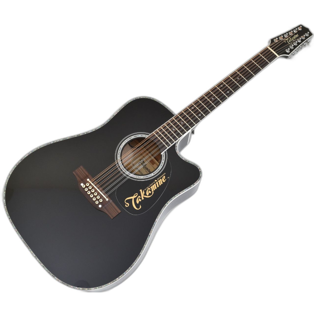 Takamine EF381DX Dreadnought Acoustic Electric 12 String Guitar Black