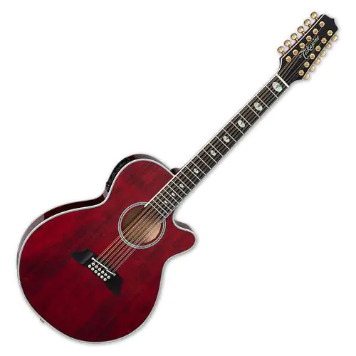 Takamine TSP158C-12 STR 12 String Acoustic Electric Guitar See Thru Red Gloss sku number TAKTSP158C12STR