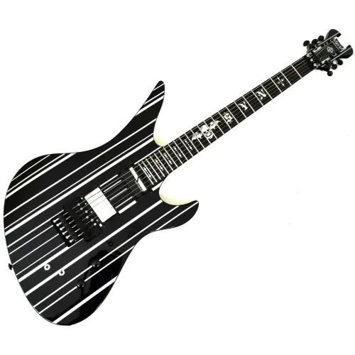 Schecter Synyster Custom-S Electric Guitar Gloss Black Silver Pin Stripes B-Stock 1694 sku number SCHECTER1741.B 1694