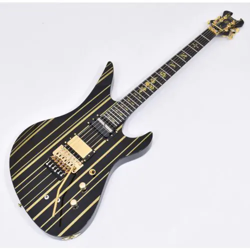 Schecter Synyster Custom-S Electric Guitar Gloss Black Gold Pin Stripes B-Stock 1380 sku number SCHECTER1742.B 1380